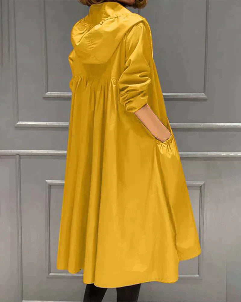 Eveloria Damen Regenjacke Reißverschluss Kapuze