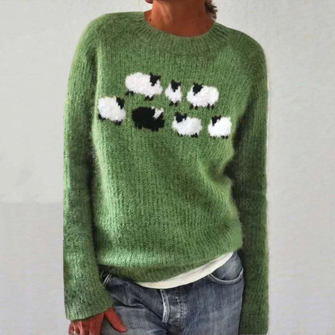 Damen Grobstrick Pullover Kurz
