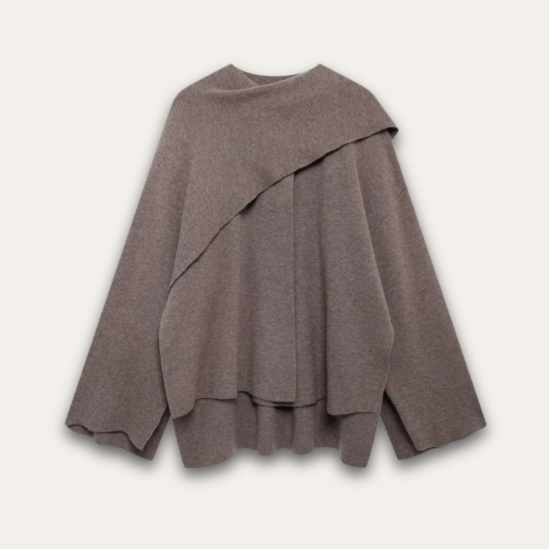 Eveloria Damen Poncho-Pullover Stilvoll
