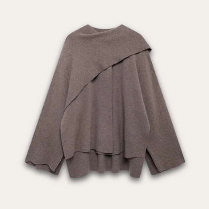 Eveloria Damen Poncho-Pullover Stilvoll