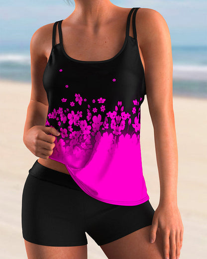 Eveloria Damen Tankini Set Blumenmuster