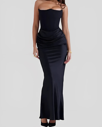 Damen Maxikleid Drapiert Hochzeitsgast