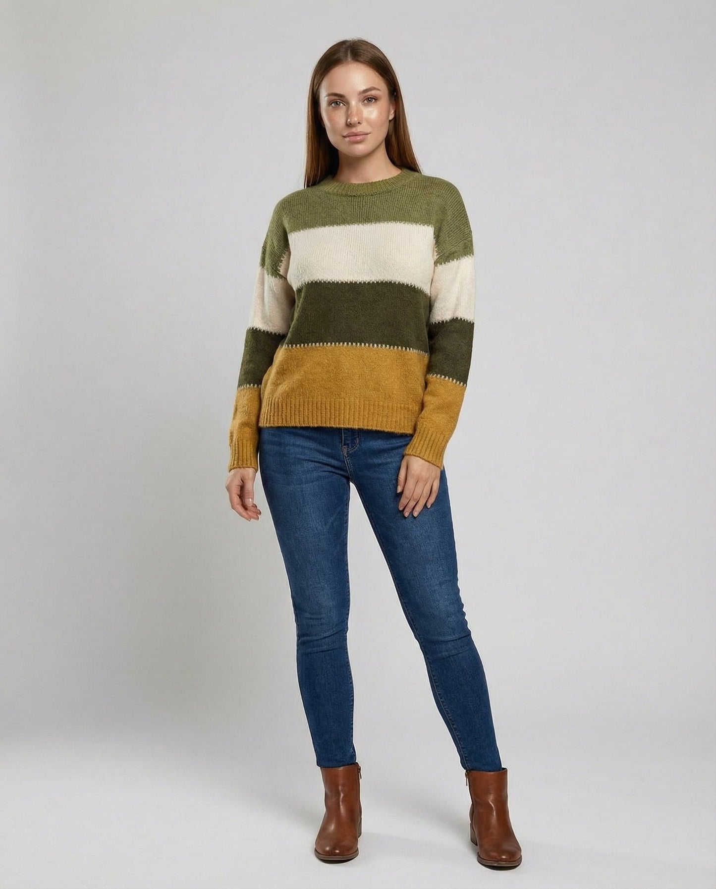 Damen Sweatshirt Gestreift Eveloria