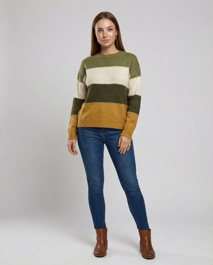 Damen Sweatshirt Gestreift Eveloria