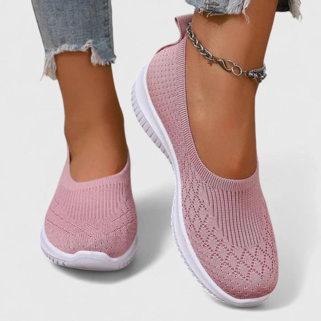 Damen Leichte Slip-On Ballerinas Strick