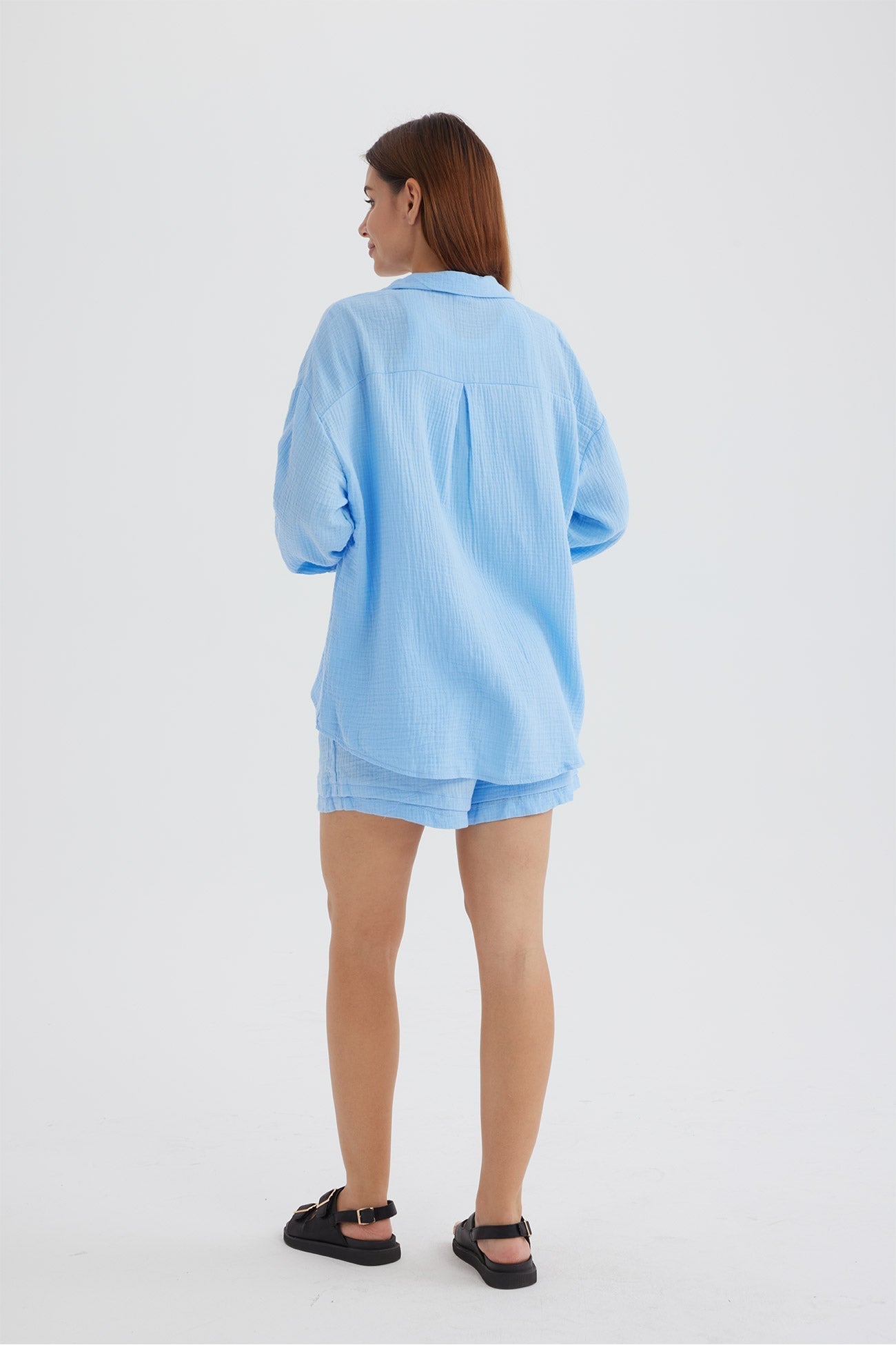 Eveloria Damen Langarmshirt und Shorts Siena