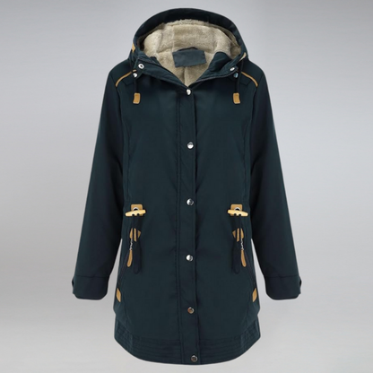 Damen Winterparka Gefüttert Kapuze Reißverschluss