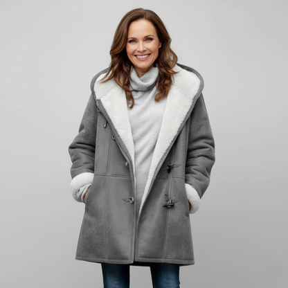Damen Wintermantel Fleece-Futter Warm