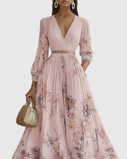 Isabella Damen Ärmelloses Midi Kleid Geplissiert Blumenmuster