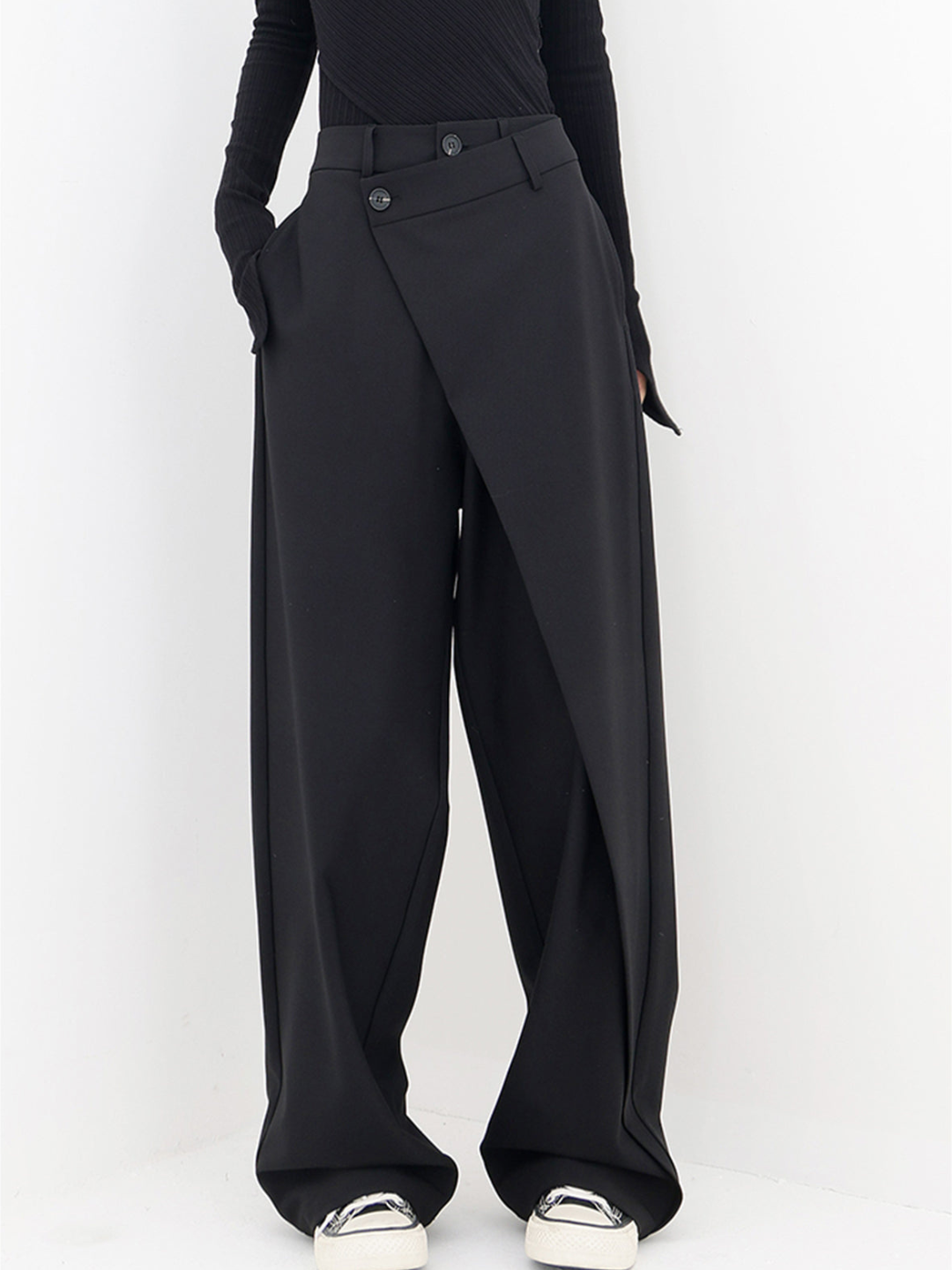 Damen Weite Hose Hohe Taille Bequem Elegant