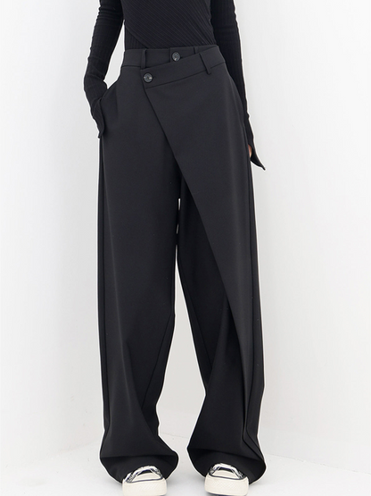 Damen Weite Hose Hohe Taille Bequem Elegant