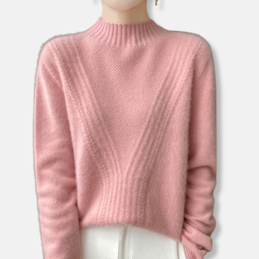 Eveloria Damen Pullover Wollmischung Lockere Passform Rippstrick - Eveloria