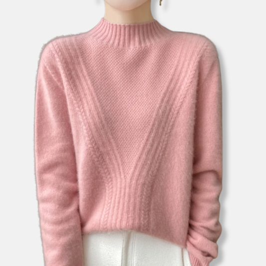 Eveloria Damen Pullover Wollmischung Lockere Passform Rippstrick - Eveloria