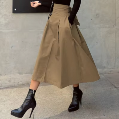 Damen Maxi Rock Schleifen Details Elegantes Design
