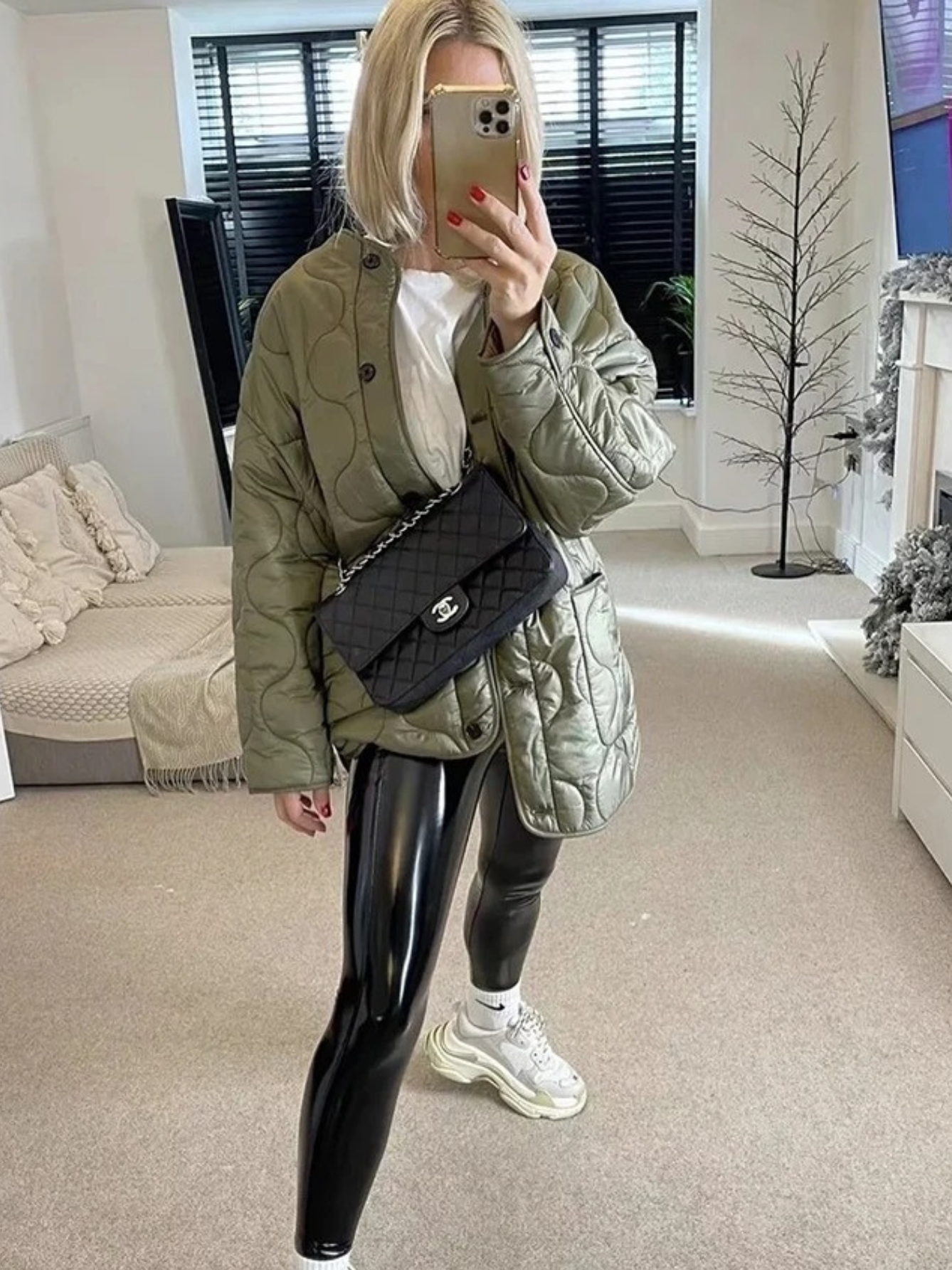 Damen Steppjacke mit Knöpfen