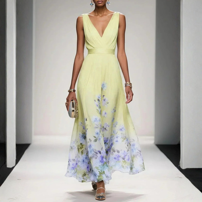 Damen Maxi Kleid Floralmuster Für Hochzeitsgäste