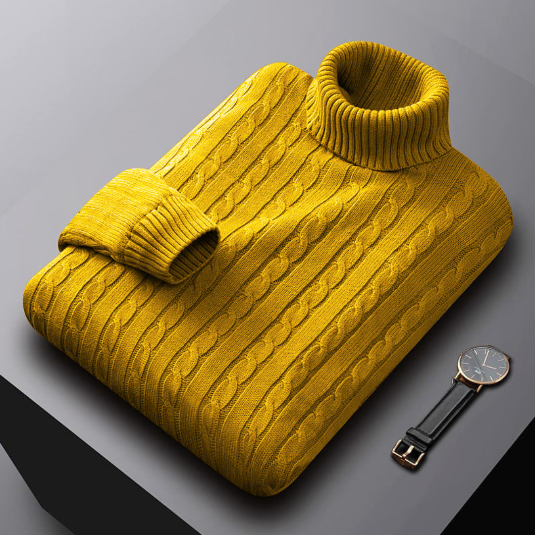 Herren Kaschmir-Pullover Rollkragen Eleganz