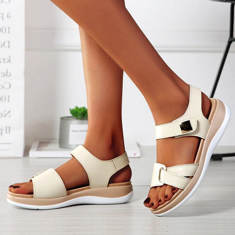 Damen Flache Sandalen Komfortabel Sommerlich