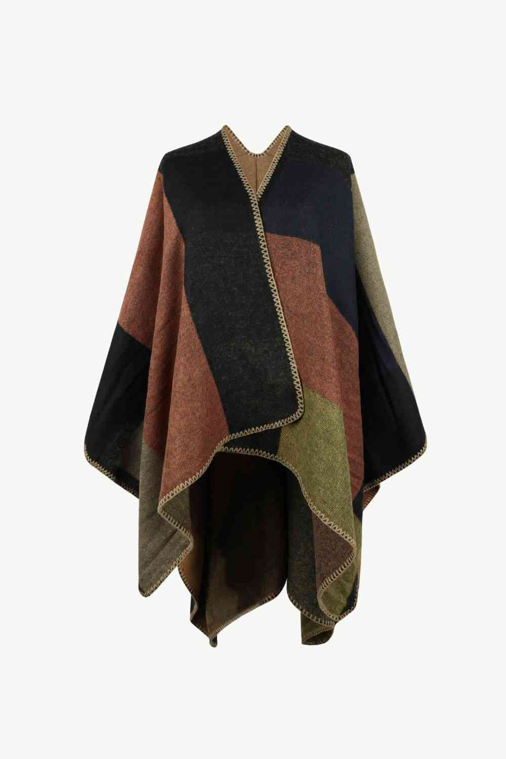 Eveloria Damen Poncho Offenes Design Satten Farbtönen