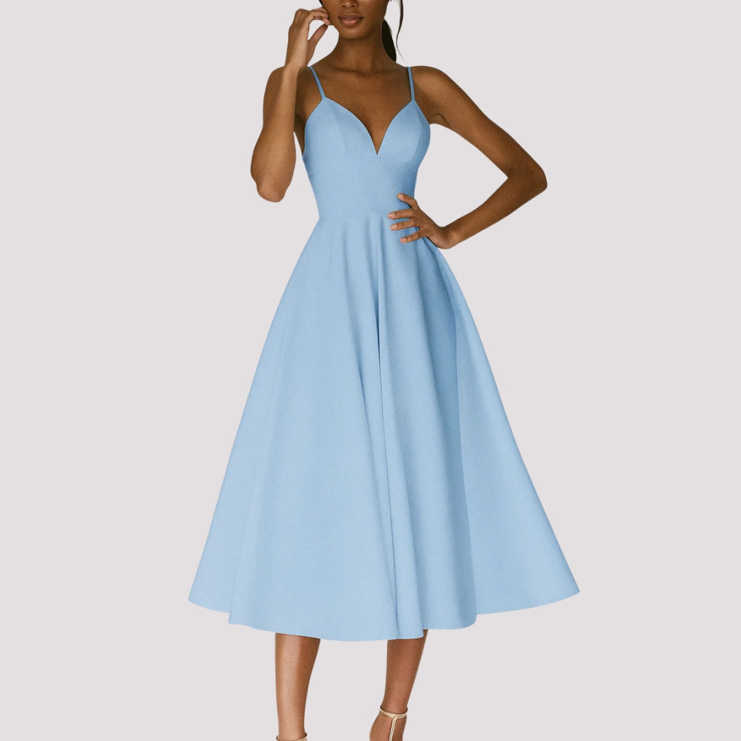 Regine Damen Trägerkleid Midi für Hochzeitsgäste