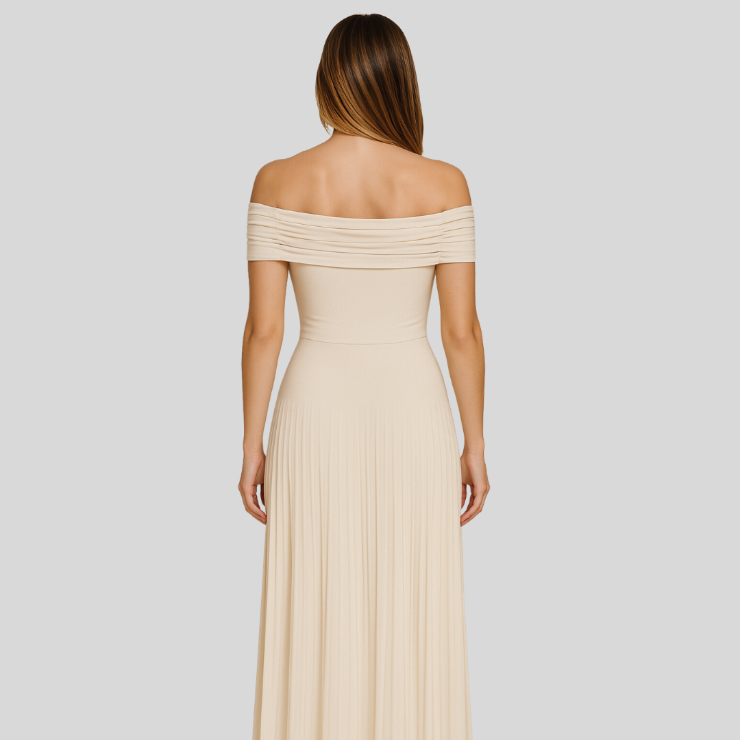 Damen Hochzeitsgastkleid Gefaltet Maxikleid