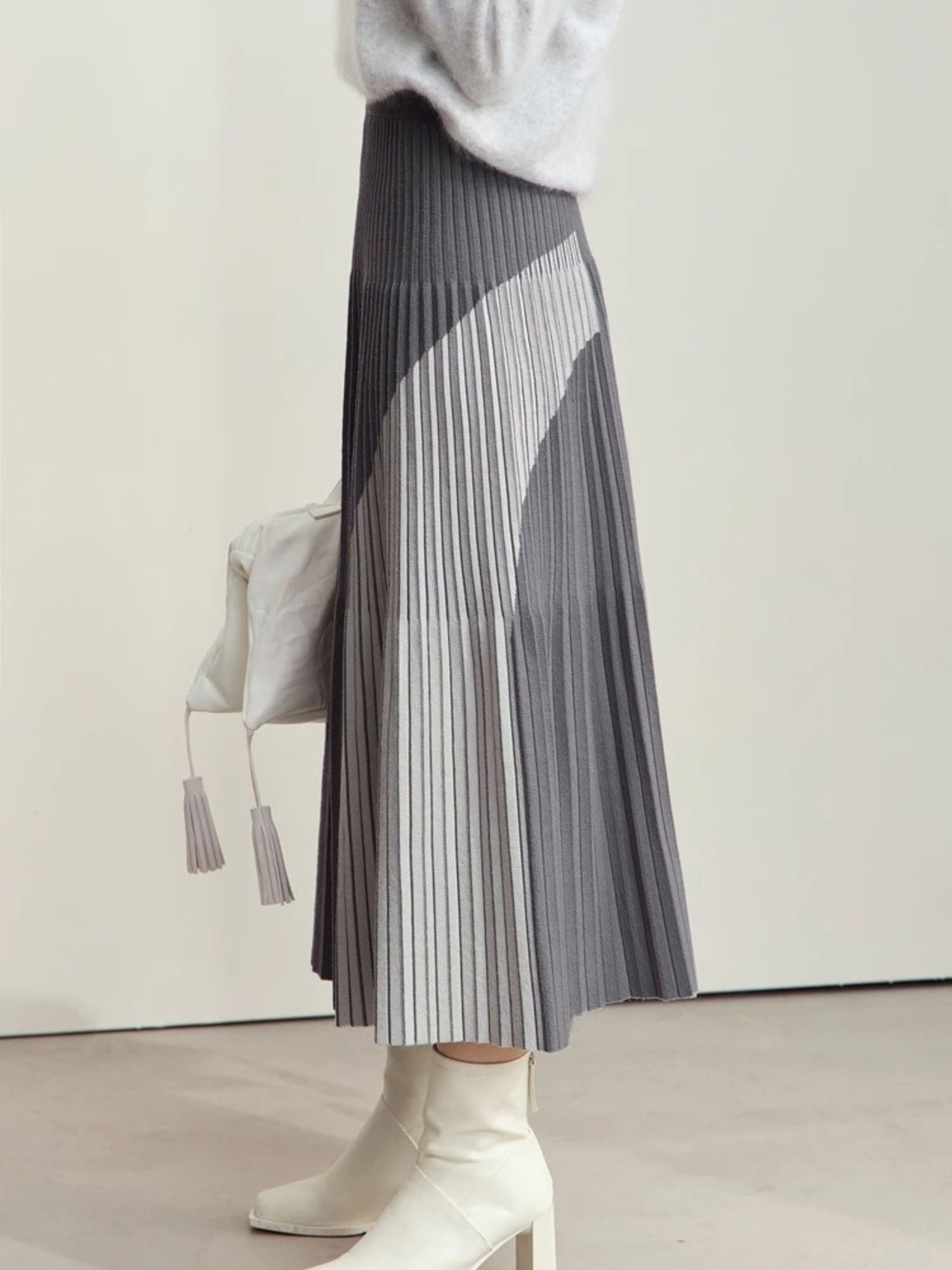 Damen Wadenrock A-Linie Patchwork-Design - Eveloria