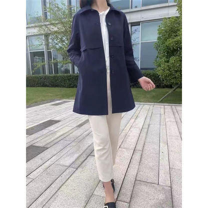 Eveloria Damen Trenchcoat Kurz Baumwolle Beige