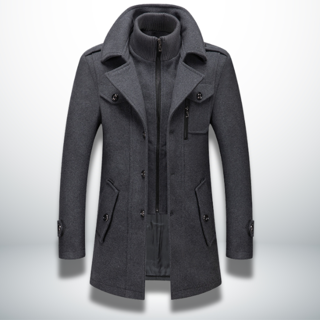 Felix Herren Mantel Smart-Casual Knopfverschluss