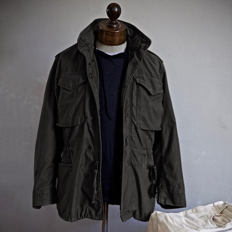 Eveloria Herren Militärjacke Vietnam-Ära Baumwolle Olivgrün