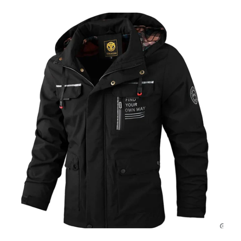 Miles Herren Winterjacke Kapuze Taschen Warm Bequem
