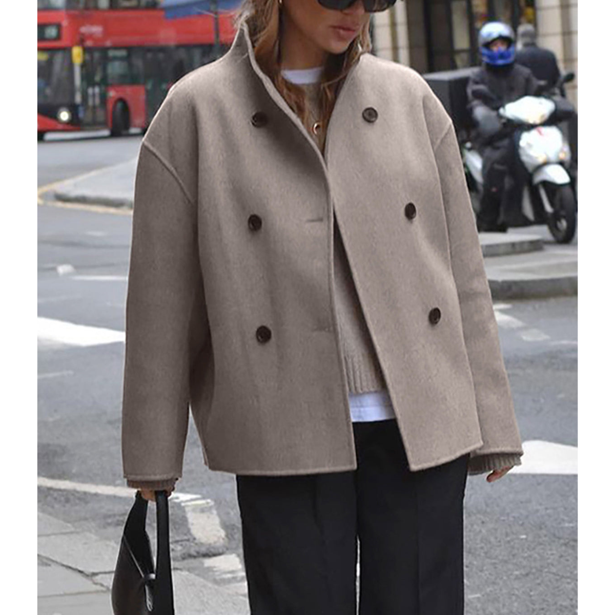 Eveloria Damen Oversized Mantel Übergangsjacke