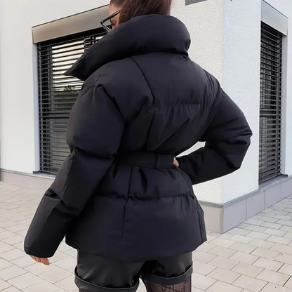 Damen Winterjacke Tailliert Mit Gürtel