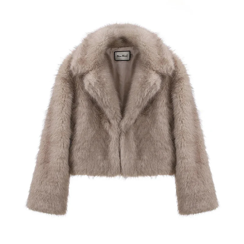 Eveloria Damen Kurzjacke Felljacke Warm Winter