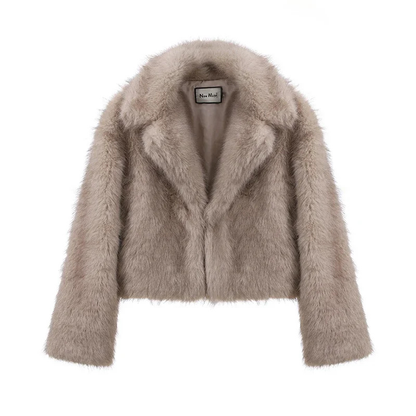 Eveloria Damen Kurzjacke Felljacke Warm Winter