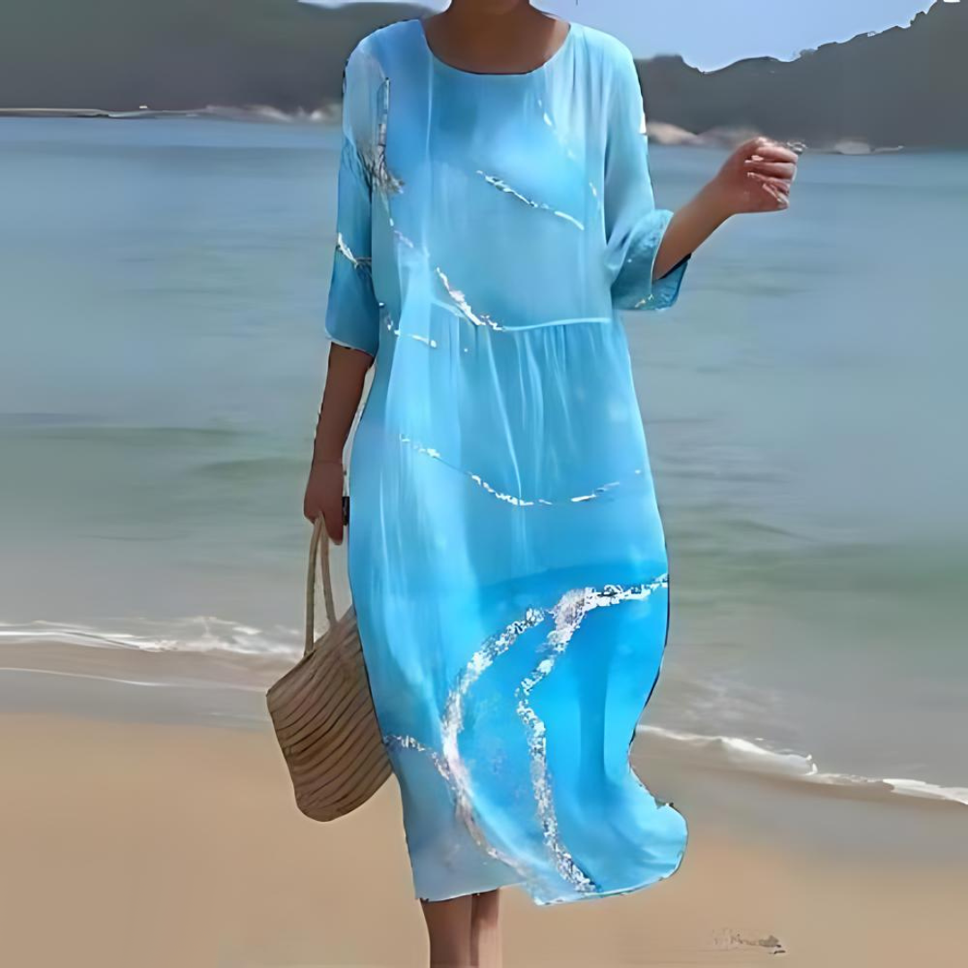 Damen Midi-Kleid Elegantes Baumwollkleid Vielseitig