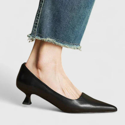 Damen Pumps Niedriger Absatz Spitze