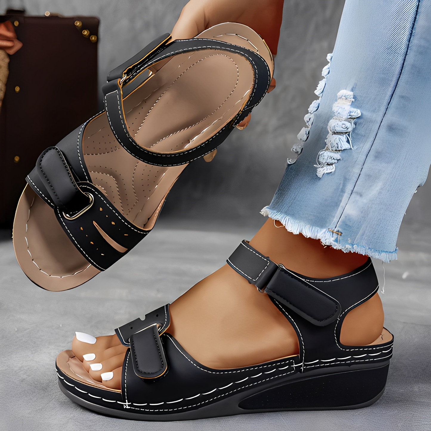 Damen Sandalen Komfort-Fußbett Leicht Sommer