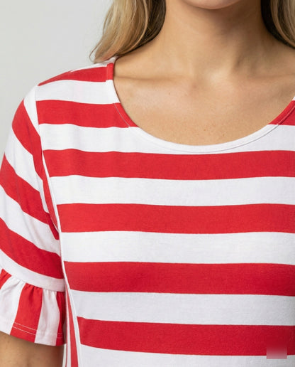 Eveloria Damen Sommerkleid Gestreift Leicht