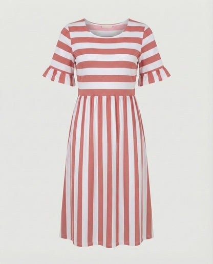 Eveloria Damen Sommerkleid Gestreift Leicht
