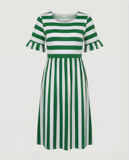 Eveloria Damen Sommerkleid Gestreift Leicht