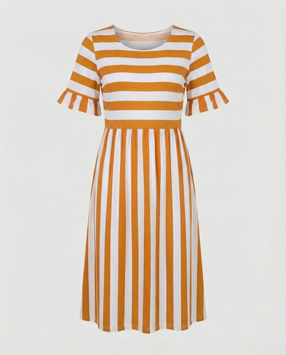 Eveloria Damen Sommerkleid Gestreift Leicht