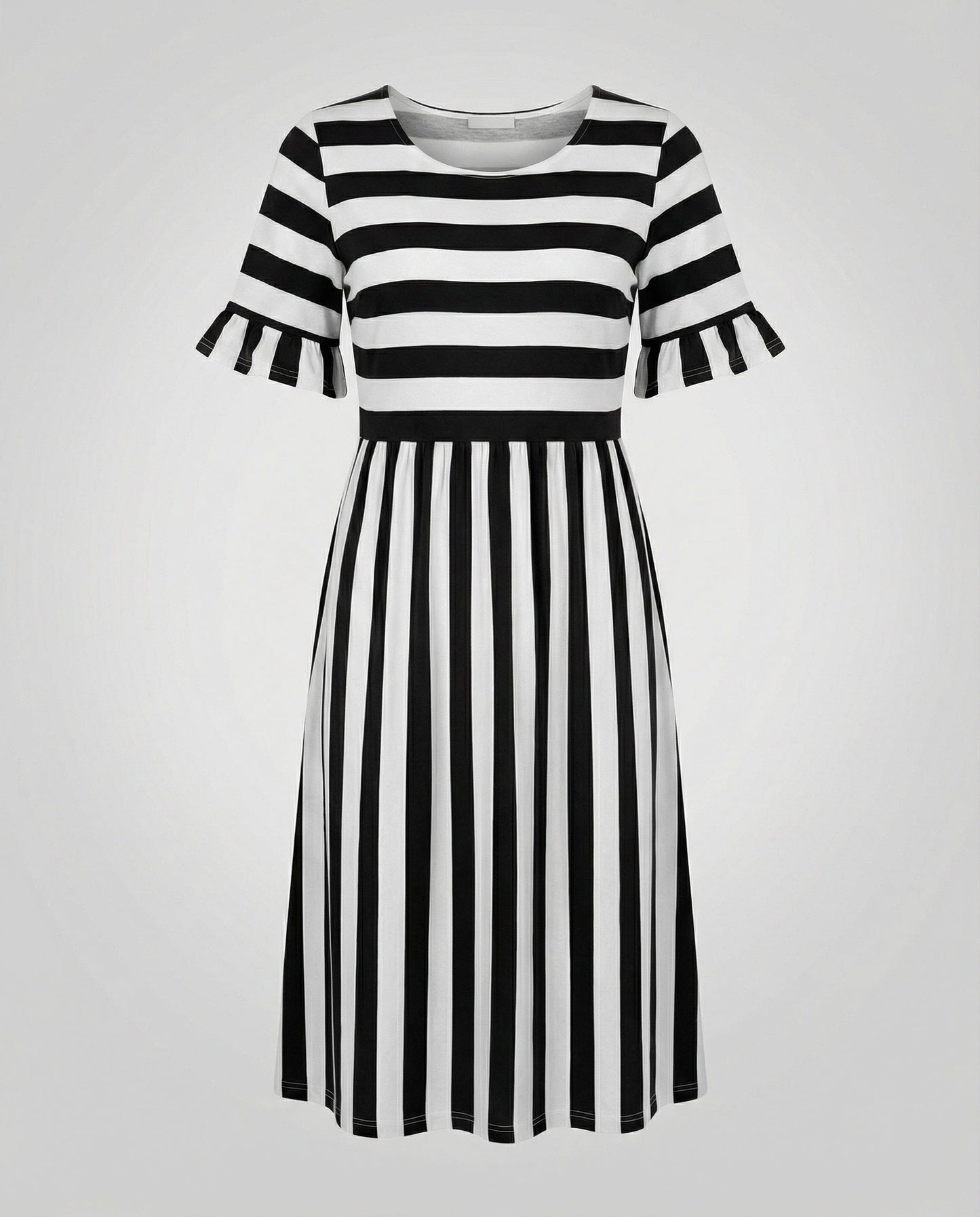 Eveloria Damen Sommerkleid Gestreift Leicht