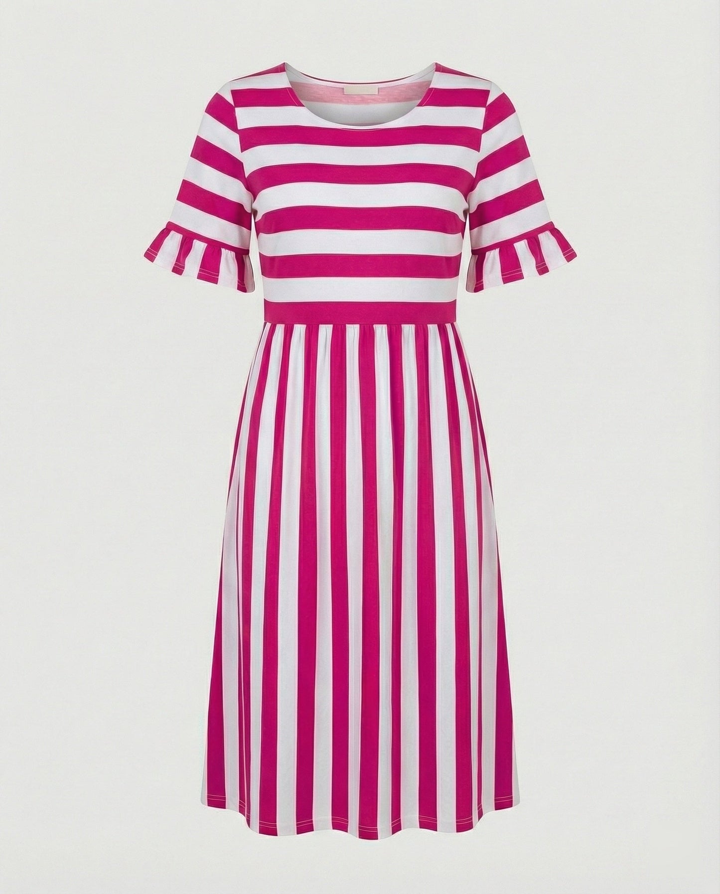 Eveloria Damen Sommerkleid Gestreift Leicht