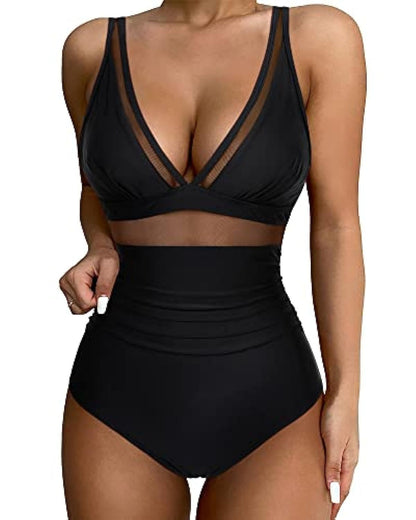 Eveloria Damen Einteiliger Badeanzug Hohe Taille