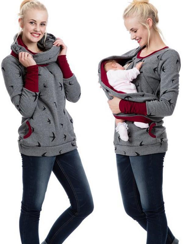 Schwangerschafts-Stillkleidung Blumendruck Sweatshirt mit - Eveloria