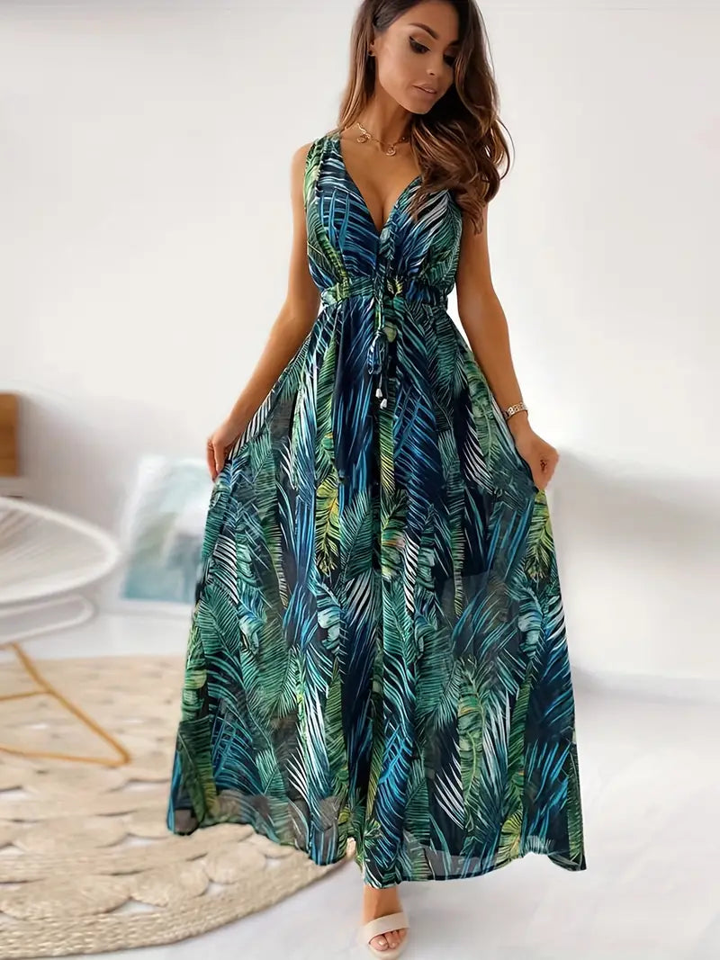 Eveloria Damen Maxi-Kleid Boho-Stil Mit Kordelzug - Eveloria