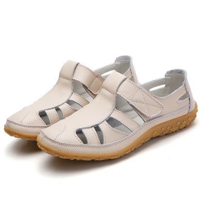 Eveloria Damen Sandalen Zeitlos Leder Braun