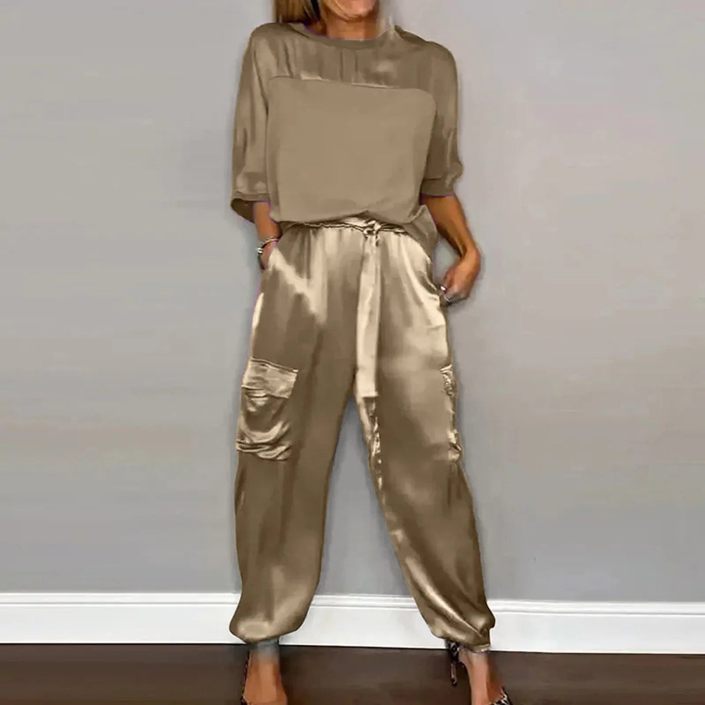 Eveloria Damen Satin Zweiteiler - Eveloria