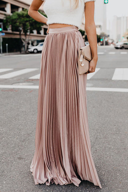 Eveloria Damen Maxi Rock Plissiert