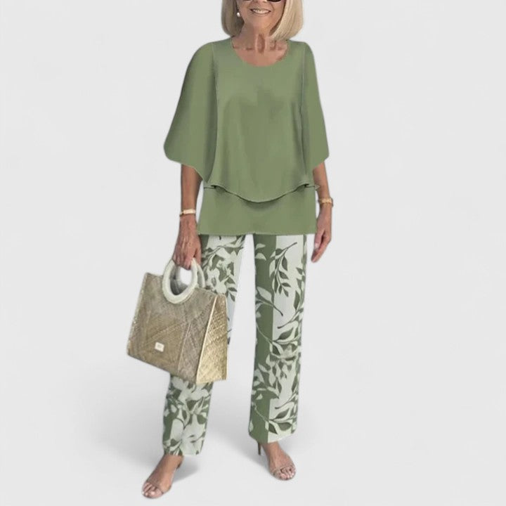 Damen Bedrucktes Hosen Set Zweiteiler